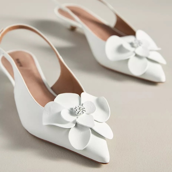 Anthropologie Shoes - Maeve Floral Slingback Kitten Heels Anthropologie